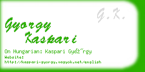 gyorgy kaspari business card